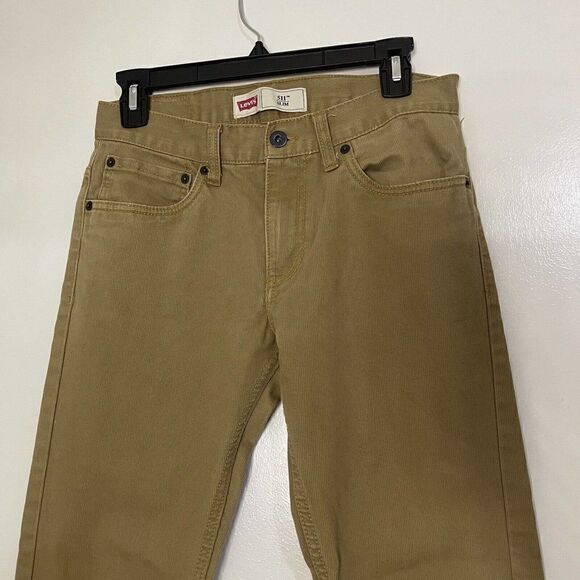 LEVIS tan cord khaki straight leg pants size 16 reg 28x28 Juniors jeans - Picture 4 of 6